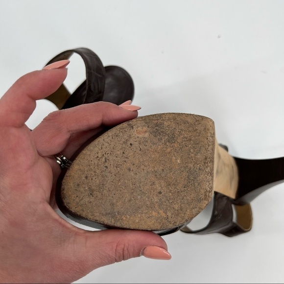 STUART Weitzman leather heel Strap sandals size 6.5 - Picture 7 of 8